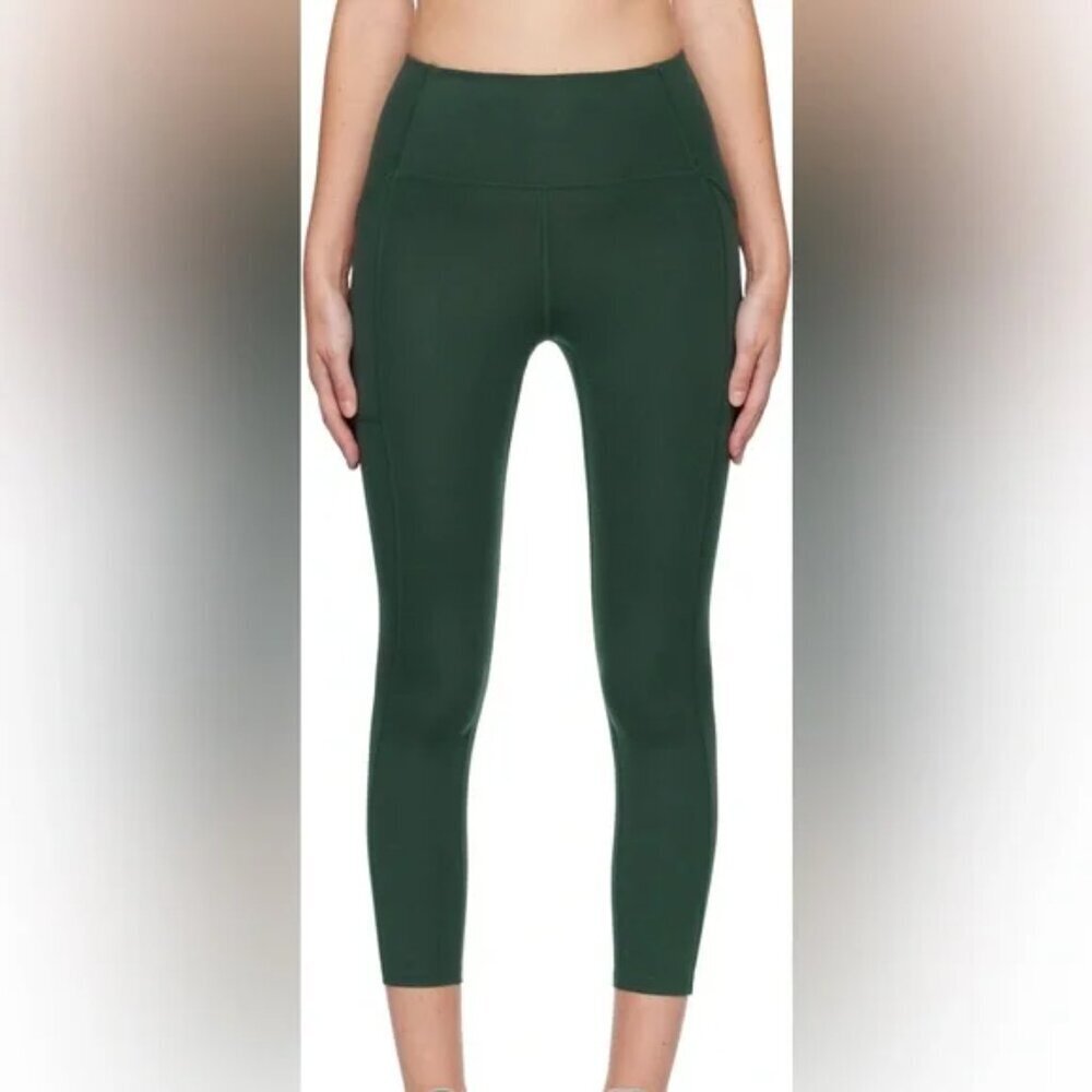 Girlfriend Collective Leggings Women's Size S Green High Waist Capri Pockets